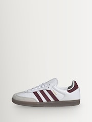 adidas Originals White/Maroon Red Samba OG Trainers - Image 11 of 11