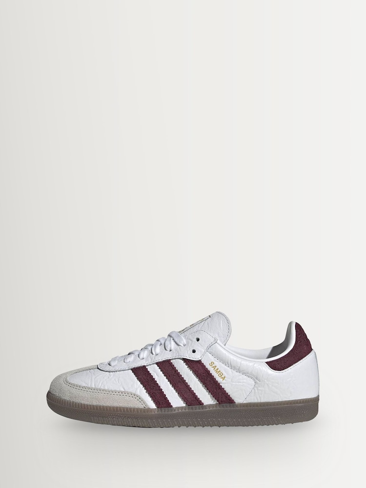 adidas Originals White/Maroon Red Samba OG Trainers - Image 11 of 11 adidas Originals White/Maroon Red Samba OG Trainers - Image 11 of 11