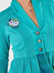 Joe Browns Green Carla Button-Through Jersey Top - Image 4 of 5