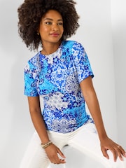 Joe Browns Blue All The Blues Knot Front Jersey Top - Image 1 of 5