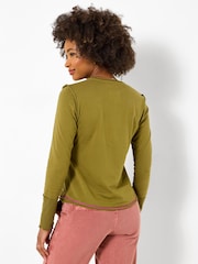 Joe Browns Green Gabriela Embroidered Henley Top - Image 4 of 6