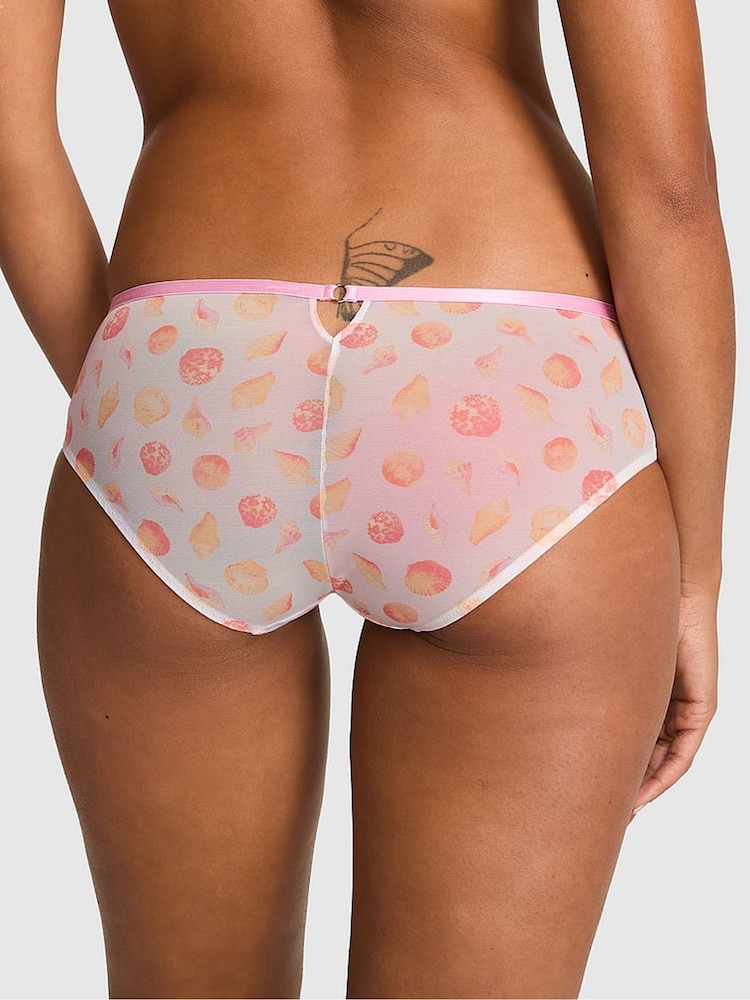 Victoria's Secret Pink Pink Seashell Print Hipster Logo Mesh Knickers - Image 2 of 2 Victoria's Secret Pink Pink Seashell Print Hipster Logo Mesh Knickers - Image 2 of 2