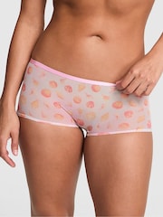 Victoria's Secret Pink Pink Seashell Print Short Logo Mesh Knickers - Image 1 of 2