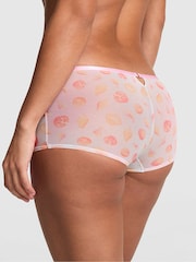 Victoria's Secret Pink Pink Seashell Print Short Logo Mesh Knickers - Image 2 of 2