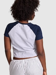 Victoria's Secret Pink Medium Heather Grey Pocket Pyjama Top - Image 2 of 2