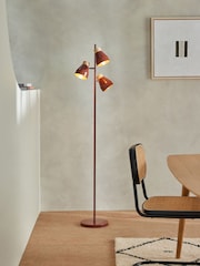 MADE.COM Terracotta Red Albert 3 Light Floor Lamp - Image 1 of 3
