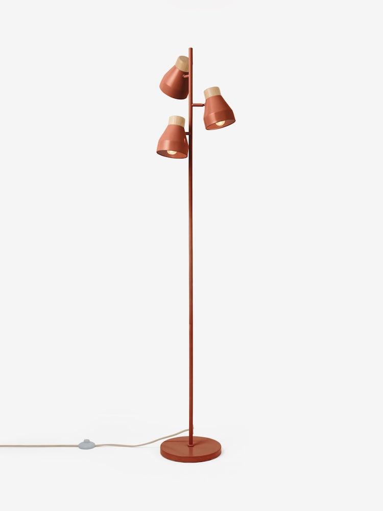 MADE.COM Terracotta Red Albert 3 Light Floor Lamp - Image 3 of 3 MADE.COM Terracotta Red Albert 3 Light Floor Lamp - Image 3 of 3