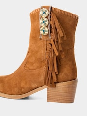 Joe Browns Brown Montana Fringed Suede Boots - Image 5 of 6