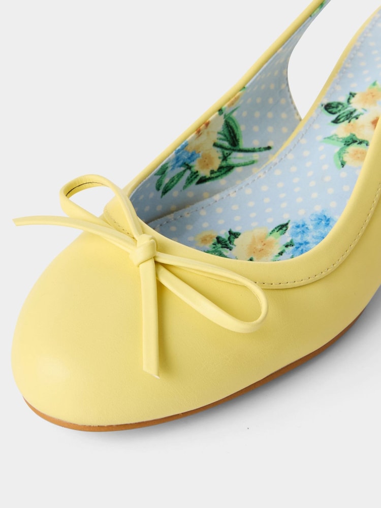 Joe Browns Yellow Romy Vintage Sling Back Shoes - Image 5 of 5