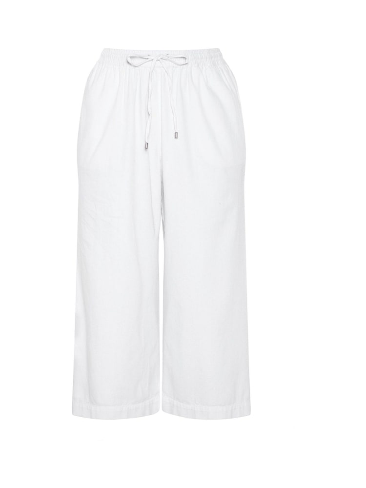 Evans White Wide Leg Pull On Trousers - Image 5 of 5