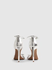 River Island Silver Closed Back Heeled Sandals - Image 3 of 5
