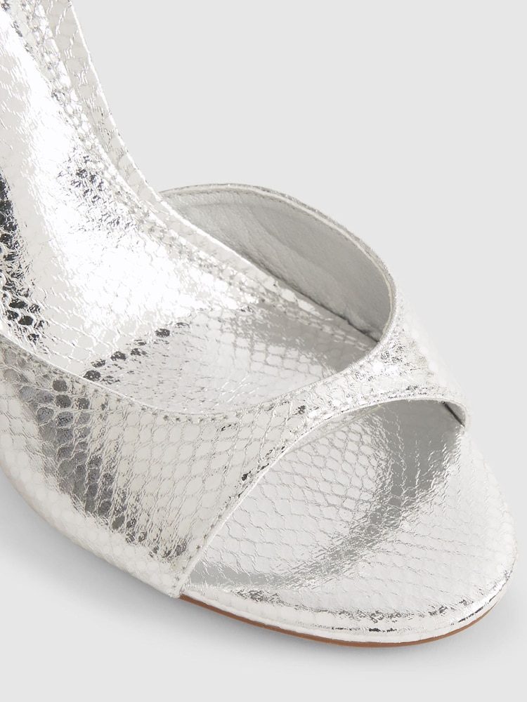 River Island Silver Closed Back Heeled Sandals - Image 5 of 5 River Island Silver Closed Back Heeled Sandals - Image 5 of 5