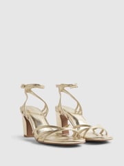 River Island Gold Caged Block Heeled Sandals - Image 2 of 5