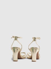 River Island Gold Caged Block Heeled Sandals - Image 3 of 5