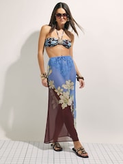 River Island Brown Floral Print Maxi Skirt - Image 2 of 4