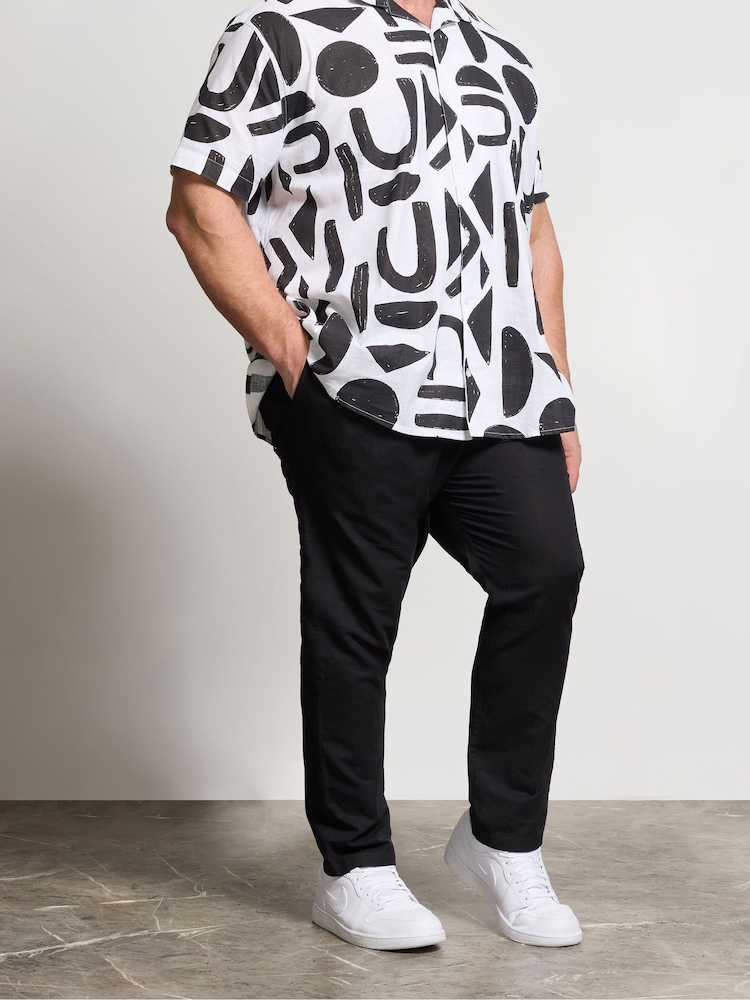 BadRhino Big & Tall Black Linen Trousers - Image 1 of 6 BadRhino Big & Tall Black Linen Trousers - Image 1 of 6