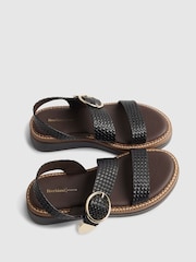 River Island Black Weave Two Part Ring Buckle Flatform Sandals - Image 4 of 5