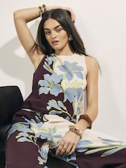 River Island Cream Sleeveless Floral Border Print Vest Blouse - Image 1 of 4