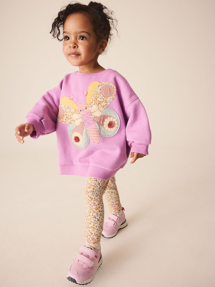 Purple Butterfly Sweatshirt and Legging Set (3mths-7yrs) - Image 1 of 10 Purple Butterfly Sweatshirt and Legging Set (3mths-7yrs) - Image 1 of 10