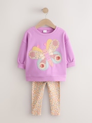 Purple Butterfly Sweatshirt and Legging Set (3mths-7yrs) - Image 6 of 10