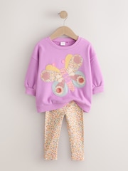 Purple Butterfly Sweatshirt and Legging Set (3mths-7yrs) - Image 8 of 10