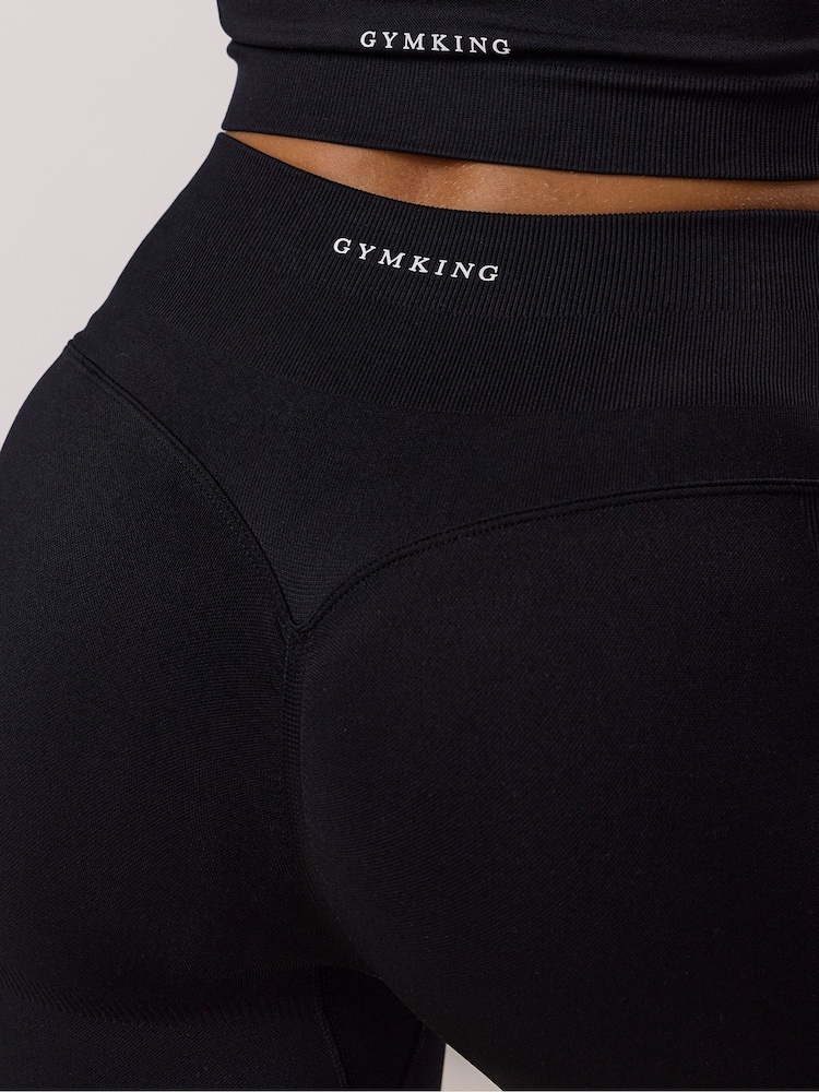 Gym King Black GK Sculpt Seamless Flared Leggings - Image 4 of 4