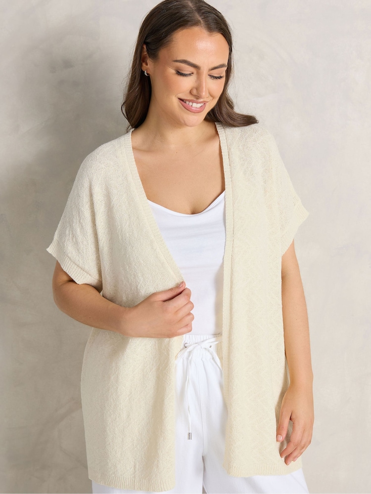 Evans Mini Tape Edge To Edge Cardigan - صورة 1 من 5 Evans Mini Tape Edge To Edge Cardigan - صورة 1 من 5