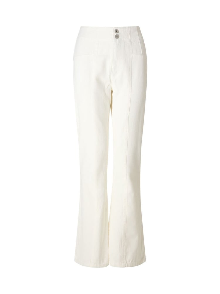 Joe Browns White Mia Kick Flare Twill Trousers - Image 5 of 5