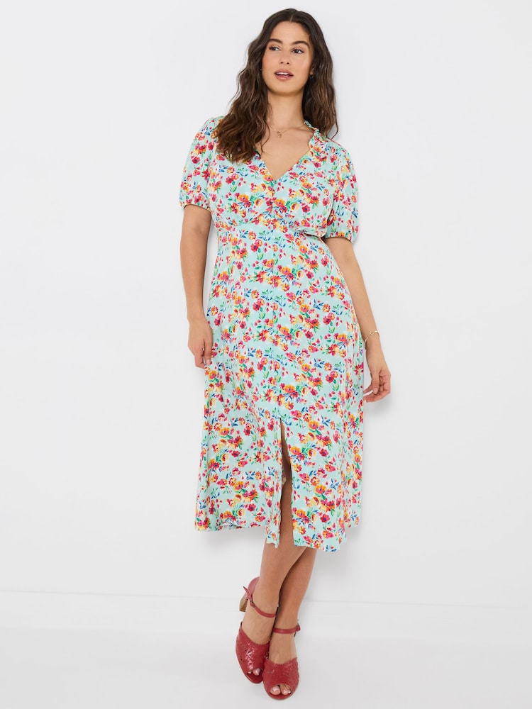 Joe Browns Green Penelope Floral Tea Dress - Image 1 of 5 Joe Browns Green Penelope Floral Tea Dress - Image 1 of 5