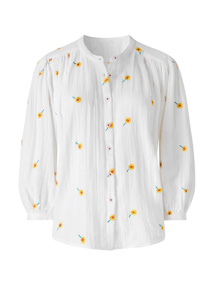 Joe Browns White Sunshine Embroidered Cotton Blouse - Image 6 of 6 Joe Browns White Sunshine Embroidered Cotton Blouse - Image 6 of 6