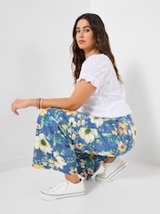Joe Browns Blue Sierra Printed Floral Wide Leg Trousers - Image 3 of 6