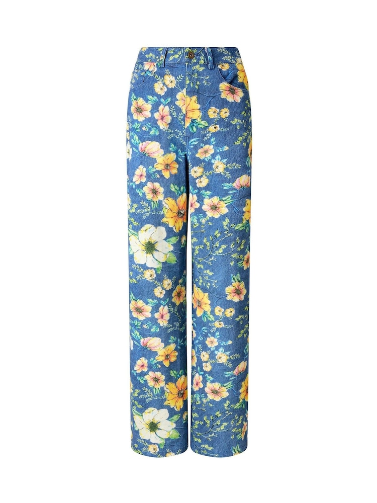 Joe Browns Blue Sierra Printed Floral Wide Leg Trousers - Image 6 of 6 Joe Browns Blue Sierra Printed Floral Wide Leg Trousers - Image 6 of 6