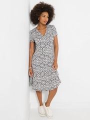 Joe Browns Black Floral Print Jersey Dress - Image 1 of 5