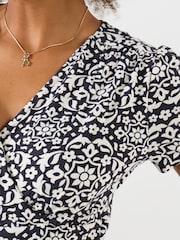 Joe Browns Black Floral Print Jersey Dress - Image 4 of 5