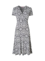 Joe Browns Black Floral Print Jersey Dress - Image 5 of 5