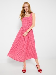 Joe Browns Red Gigi Gingham Cotton Dress - Image 2 of 6