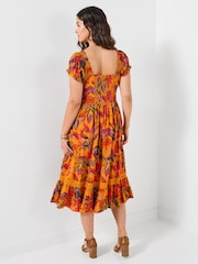 Joe Browns Orange Amelia Printed Dress - Image 3 of 6
