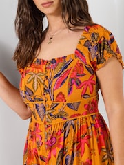 Joe Browns Orange Amelia Printed Dress - Image 5 of 6
