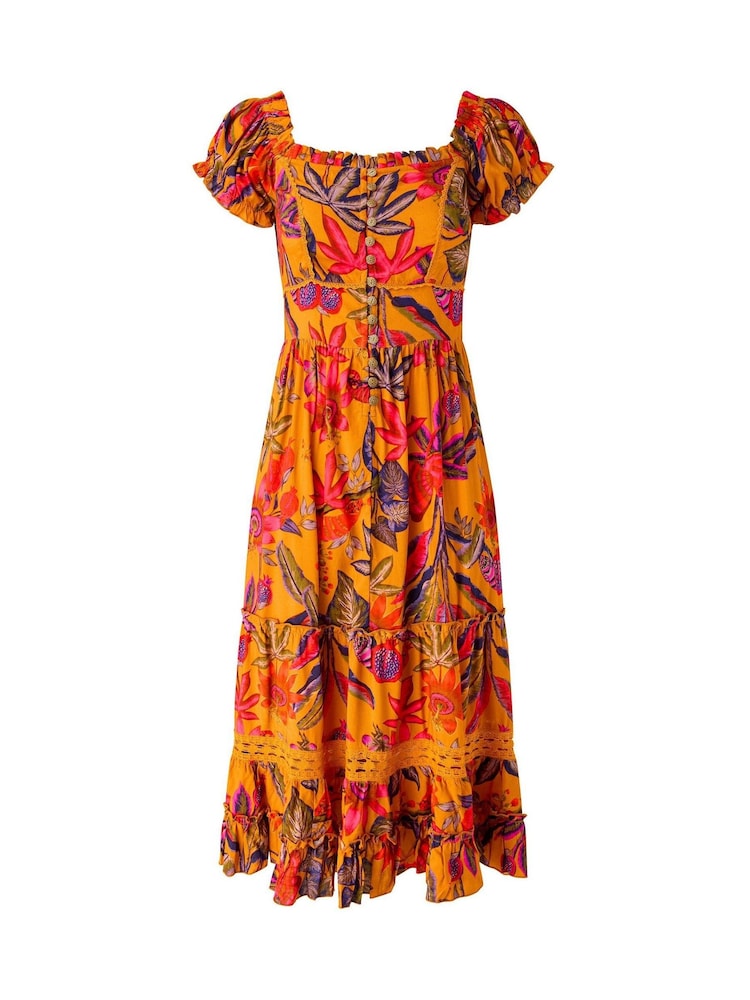 Joe Browns Orange Amelia Printed Dress - Image 6 of 6