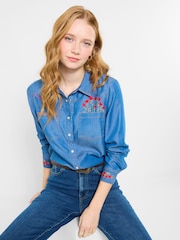 Joe Browns Blue Katie Embroidered Denim Shirt - Image 2 of 5