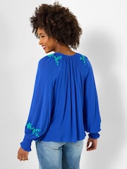 Joe Browns Blue Rebecca Embroidered Top - Image 4 of 6