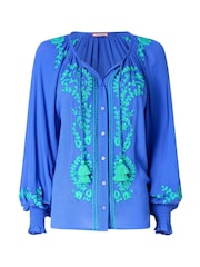 Joe Browns Blue Rebecca Embroidered Top - Image 6 of 6