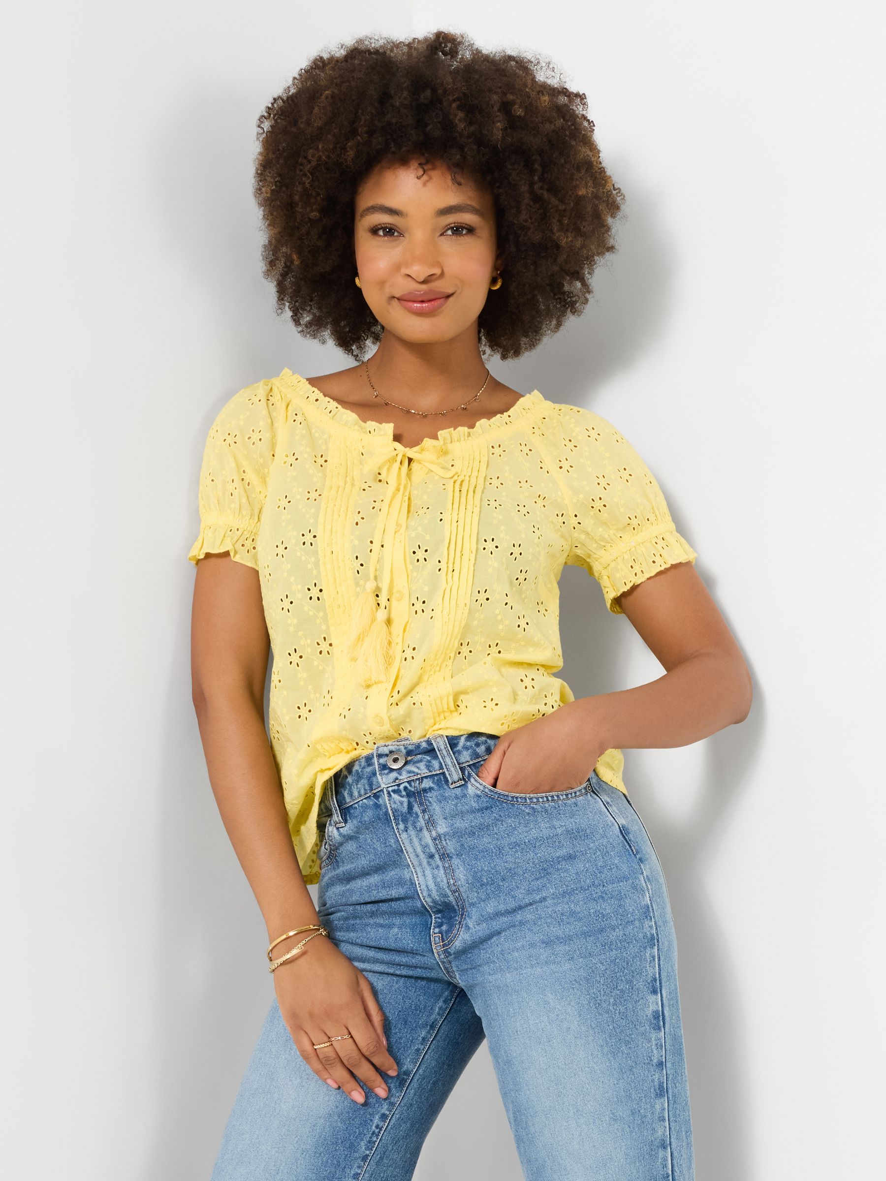 Buy Joe Browns Yellow Beautiful Broderie Top from the Next UK