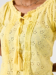 Joe Browns Yellow Beautiful Broderie Top - Image 2 of 5