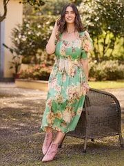 Joe Browns Green Betsy Floral Dress - Image 1 of 6