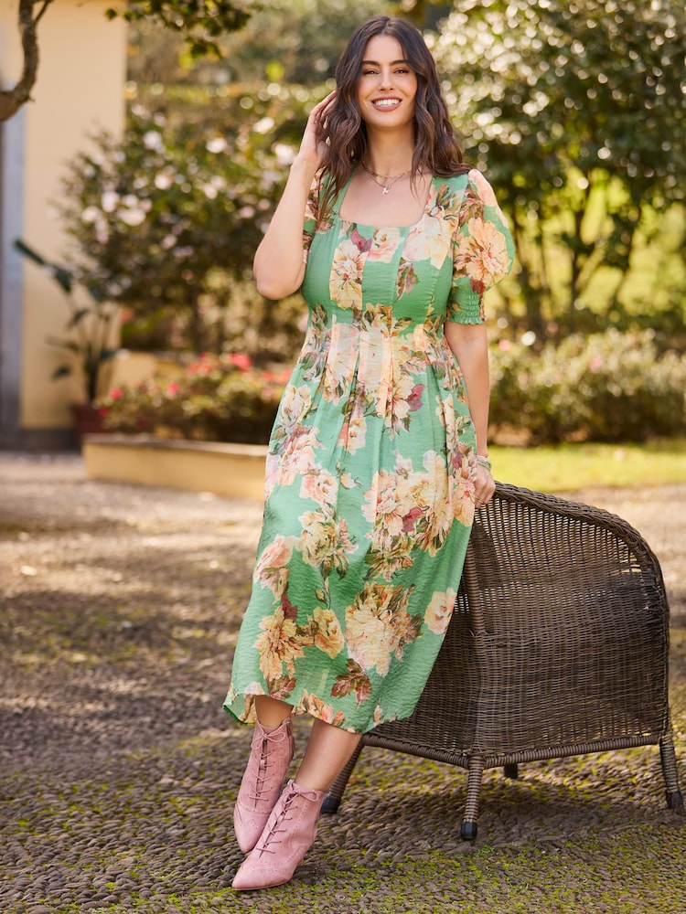 Joe Browns Green Betsy Floral Dress - Image 1 of 6