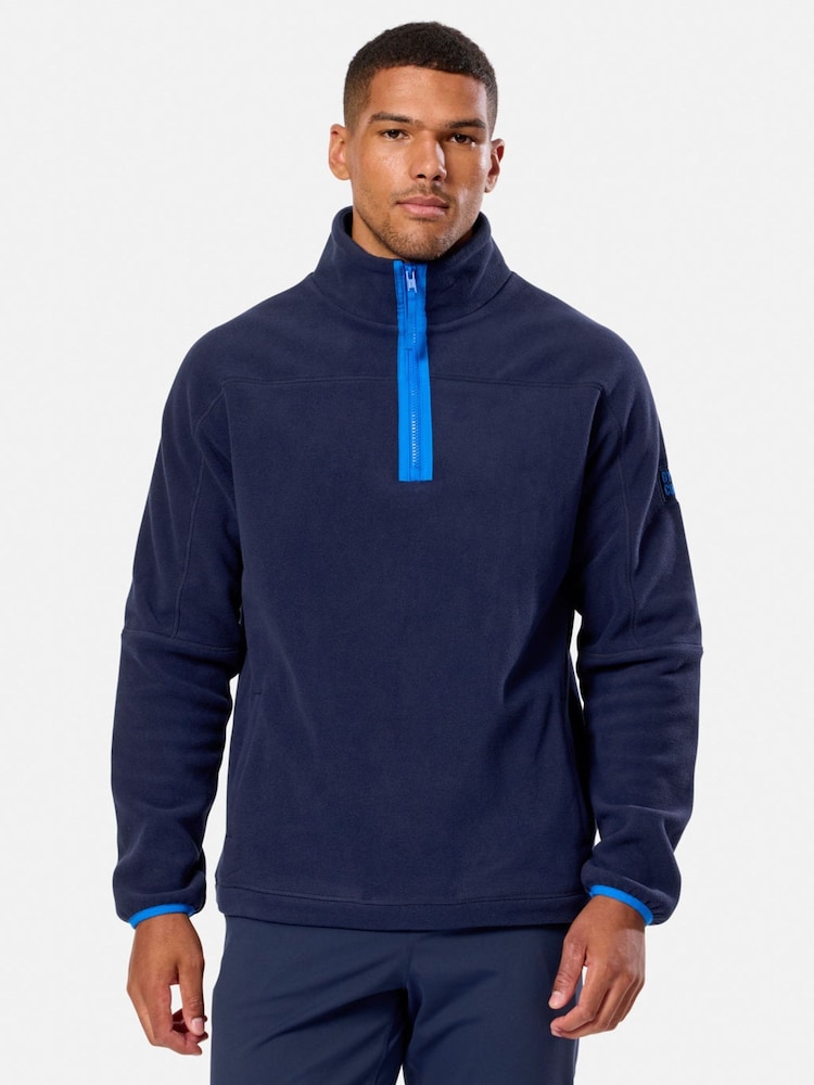 Gym + Coffee Navy Half Zip Polar Fleece - Image 1 of 5