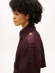 Tommy Hilfiger Brown Water Repellent Twill Oversized Trench Coat - Image 4 of 5