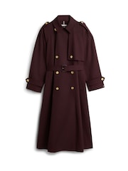 Tommy Hilfiger Brown Water Repellent Twill Oversized Trench Coat - Image 5 of 5
