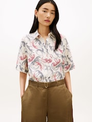 Balts - Tommy Hilfiger Relaxed Fit Pure Linen Short Sleeve Shirt - Attēls 1 no 5